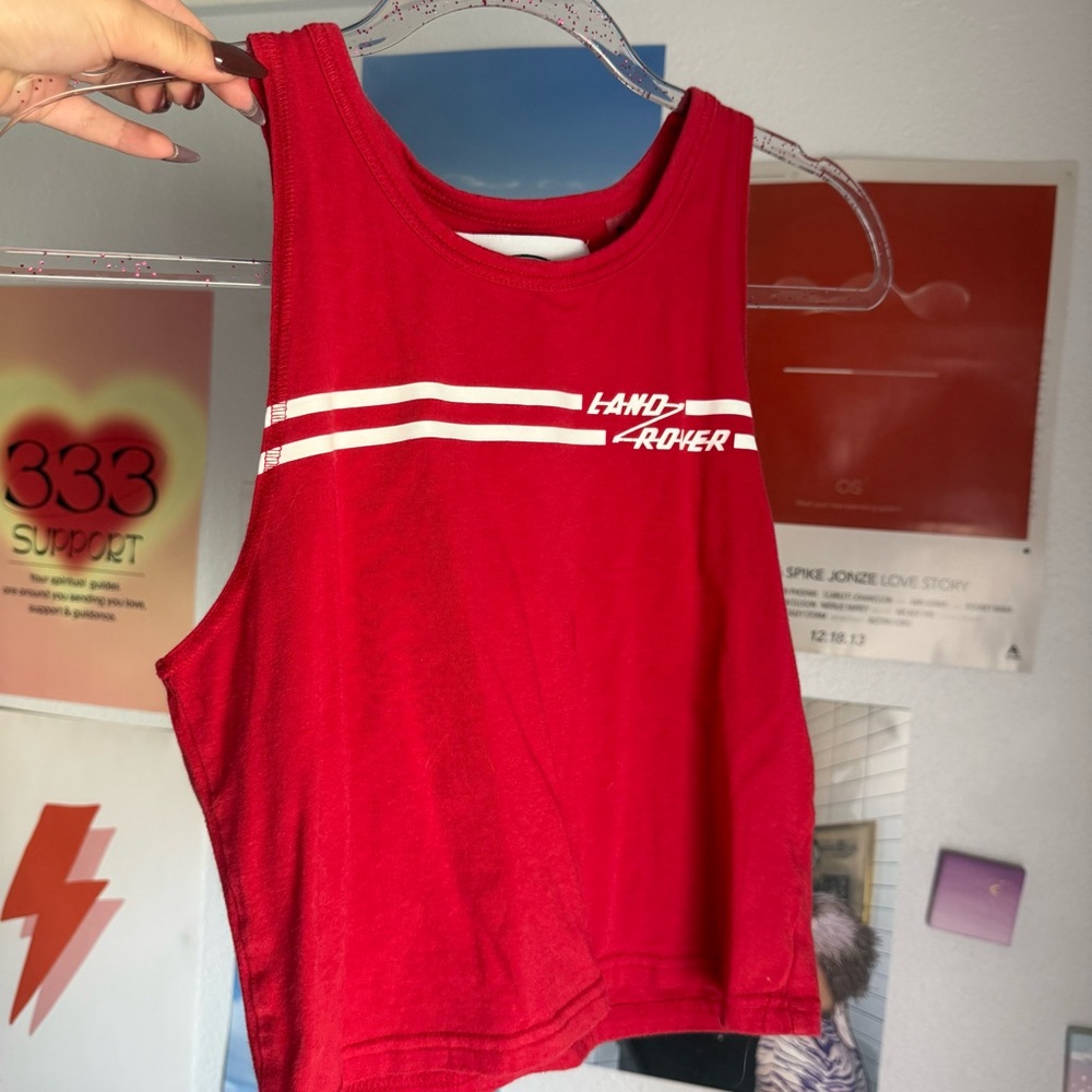 Red Land Rover Tank Top And Playboy tank
